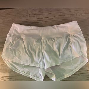 Lululemon speed ups low rise 2.5 inch size 4 in white
